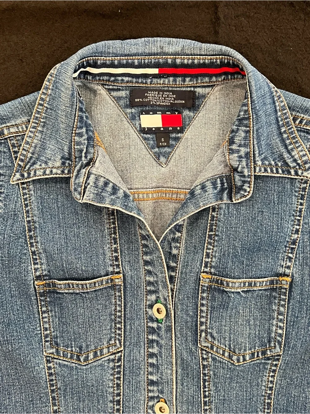 Tommy Hilfiger Light Blue Denim Button-Front Mini Dress - Picture 2 of 4